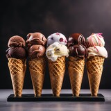 Soft serve ice cream with Chocolate and vanilla
