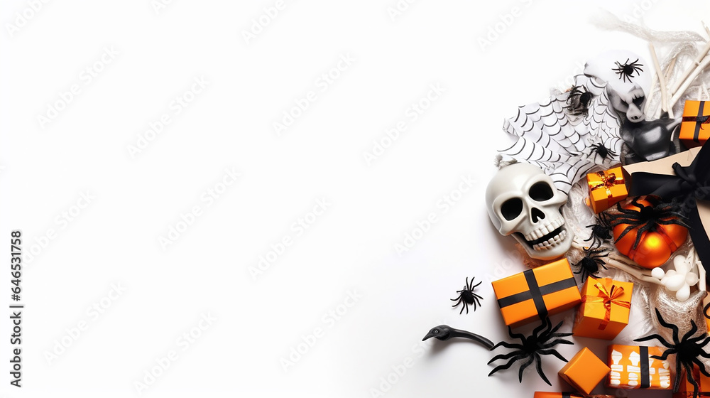 Halloween background copy space with halloween item Halloween background copy space with halloween item