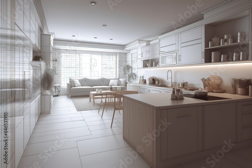 Wallpaper Mural modern kitchen interior. Generative AI Torontodigital.ca