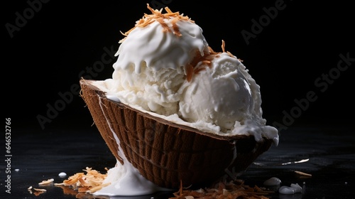 A cone of coconut milk ice cream, perfect for the dairy-free indulgence