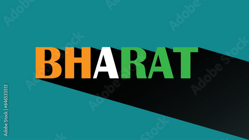 Bharat text with shadow isolated on blue background .

Bharat is an another name of India - a country in south Asia