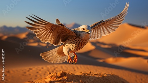A majestic flying falcon roaming © Panyamethi