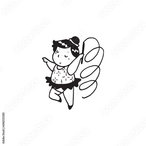 Handdrawn kid illustration, child drawing, cute kid, toddler, girl