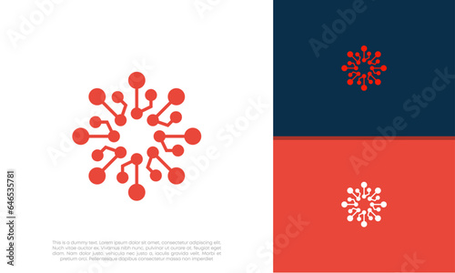 Innovative high tech logo template. Smart computer. machine learning. Technology Logo.	