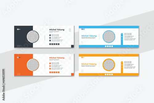 Email signature template or email footer and personal social media cover design