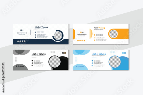 Email signature template or email footer and personal social media cover design