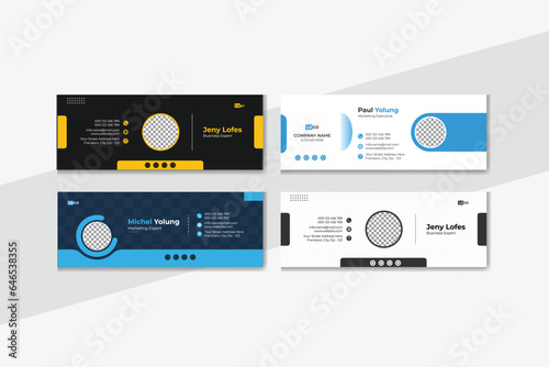 Email signature template or email footer and personal social media cover design