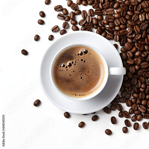 Coffee with a white background, latte, cappuccino, mokka, coffee beans, black coffee, barista