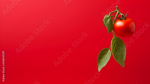Single tomato on a minimal dark background. © Premium_art