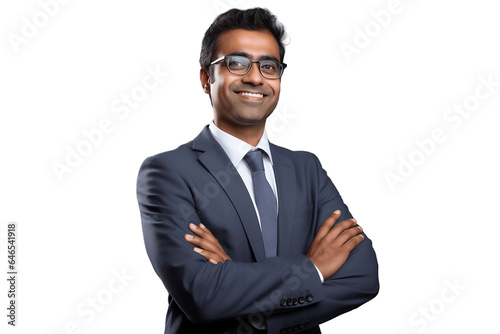 An Indian Banker On Transparent Background. AI