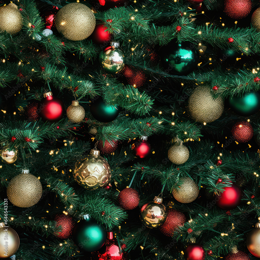 Decorated Christmas Tree background seamless Decorated Christmas Tree background seamless
