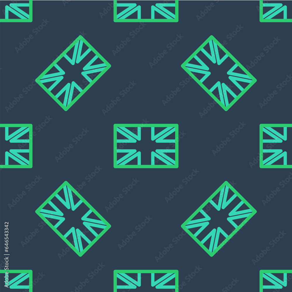 Line Flag of Great Britain icon isolated seamless pattern on blue background. UK flag sign. Official United Kingdom flag. British symbol. Vector Line Flag of Great Britain icon isolated seamless pattern on blue background. UK flag sign. Official United Kingdom flag. British symbol. Vector
