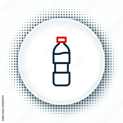 Line Bottle of water icon isolated on white background. Soda aqua drink sign. Colorful outline concept. Vector