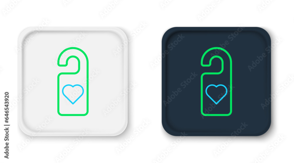 Line Please do not disturb with heart icon isolated on white background. Hotel Door Hanger Tags. Colorful outline concept. Vector Line Please do not disturb with heart icon isolated on white background. Hotel Door Hanger Tags. Colorful outline concept. Vector