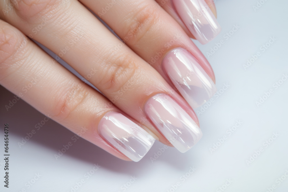 Translucent white gel polish white manicure. Translucent white gel polish white manicure.