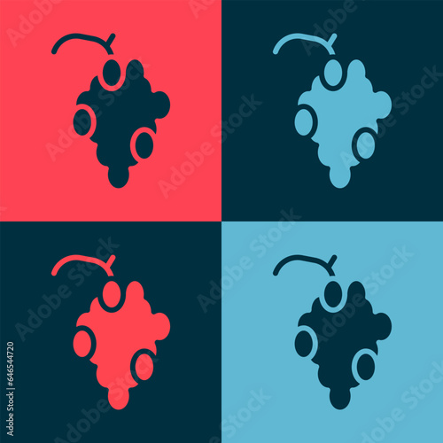 Pop art Grape fruit icon isolated on color background. Vector