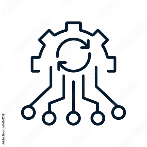 Digital transformation concept. Vector icon isolated on white background.