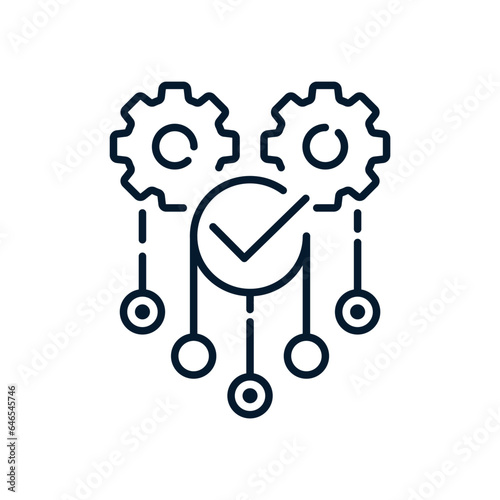 Work process optimization concept. Vector linear icon isolated on white background.