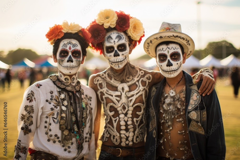 Day of the dead in Mexico, group of people
