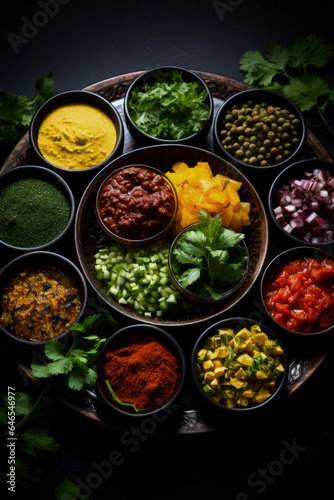 Vibrant spices dance in harmony with fresh produce creating a colorful and mouthwatering display of vegetarian delights from around the world 