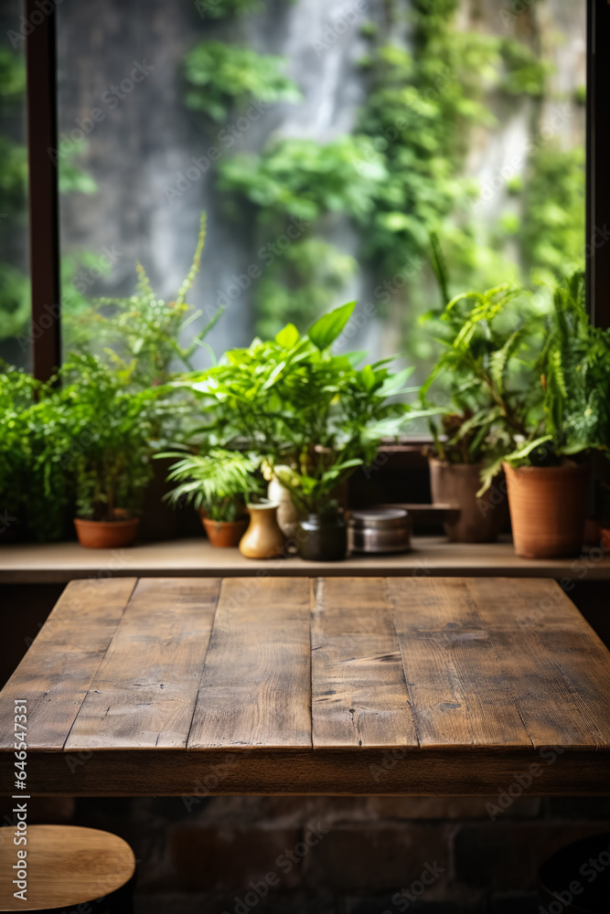 Table with empty space background Table with empty space background