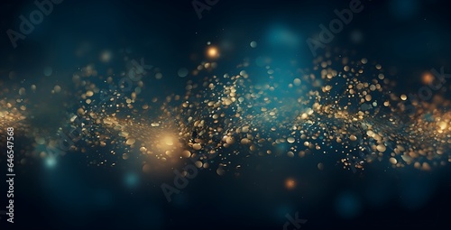 Golden Festive Elegance  Abstract Blue and Gold Sparkles  Abstract Background with Dark Blue and Gold Particles Web
