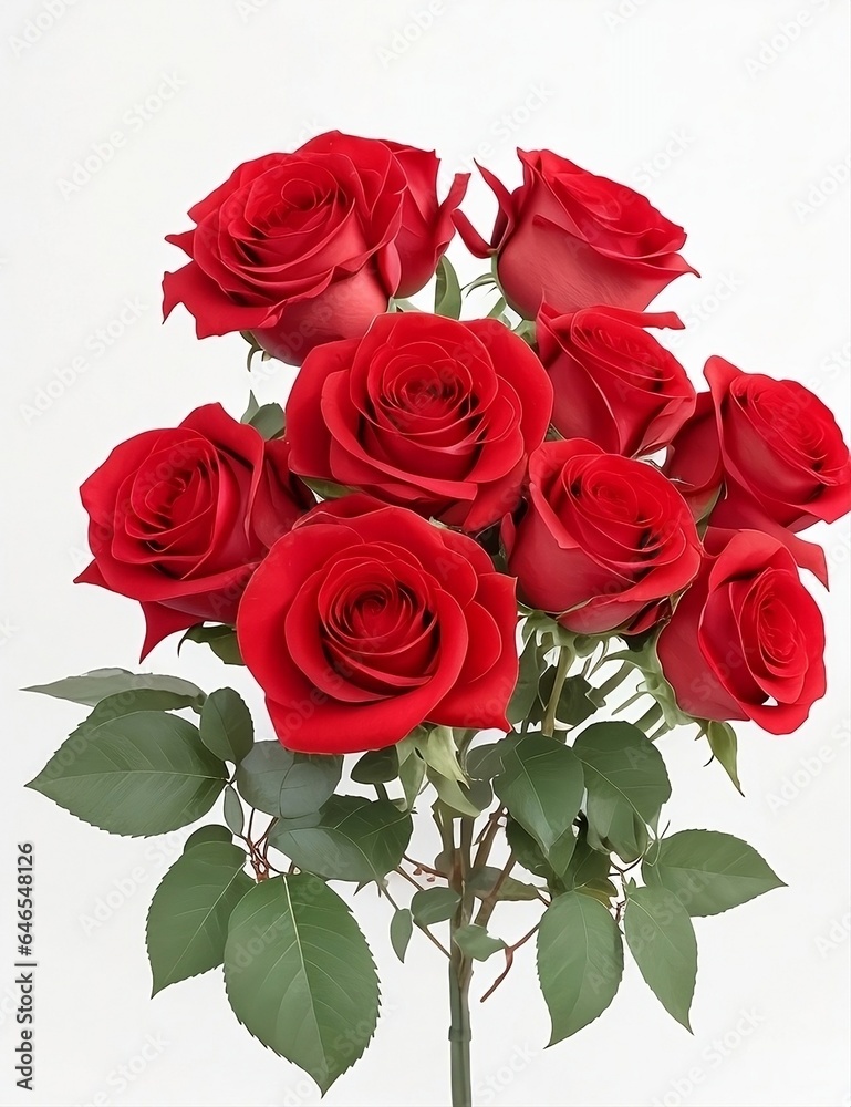 bouquet of red roses on a white background bouquet of red roses on a white background