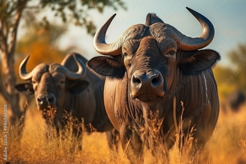 African buffalo Cape buffalo, which belongs to the Big Five group of African wildlife. African buffalo Cape buffalo, which belongs to the Big Five group of African wildlife.