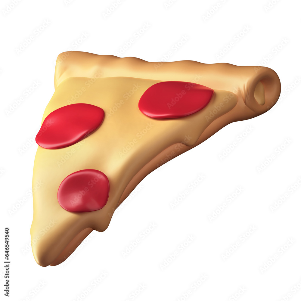 3D Pizza Slice Illustration isolated on a white background 3D Pizza Slice Illustration isolated on a white background