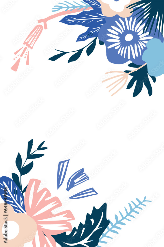 Abstract hand drawn floral background for poster banner invitation