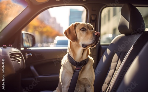 Dog traveling in a pet-friendly car service