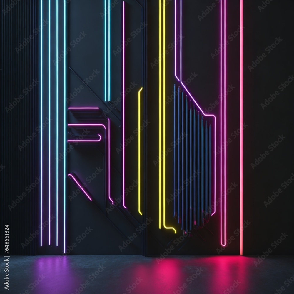 Parede com luzes neon Parede com luzes neon