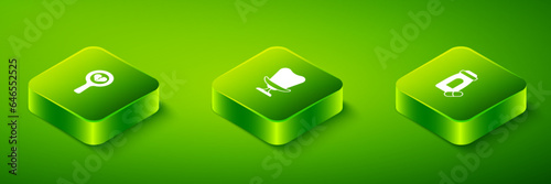 Set Isometric Armchair, Sedative pills and Broken heart or divorce icon. Vector
