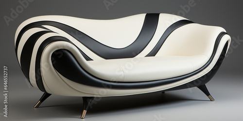 Exclusive Wohnzimmergarnitur Couch Zebra aus Leder im edlen modernsten Design in Top aktuellen Farben in Querfomat als Banner, ai, generativ 