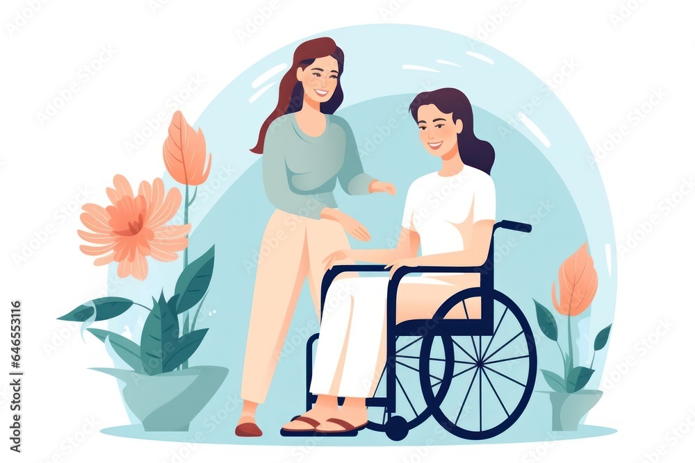 Illustration Caucasian Female Occupational Therapist Background Very Attractive Generative AI