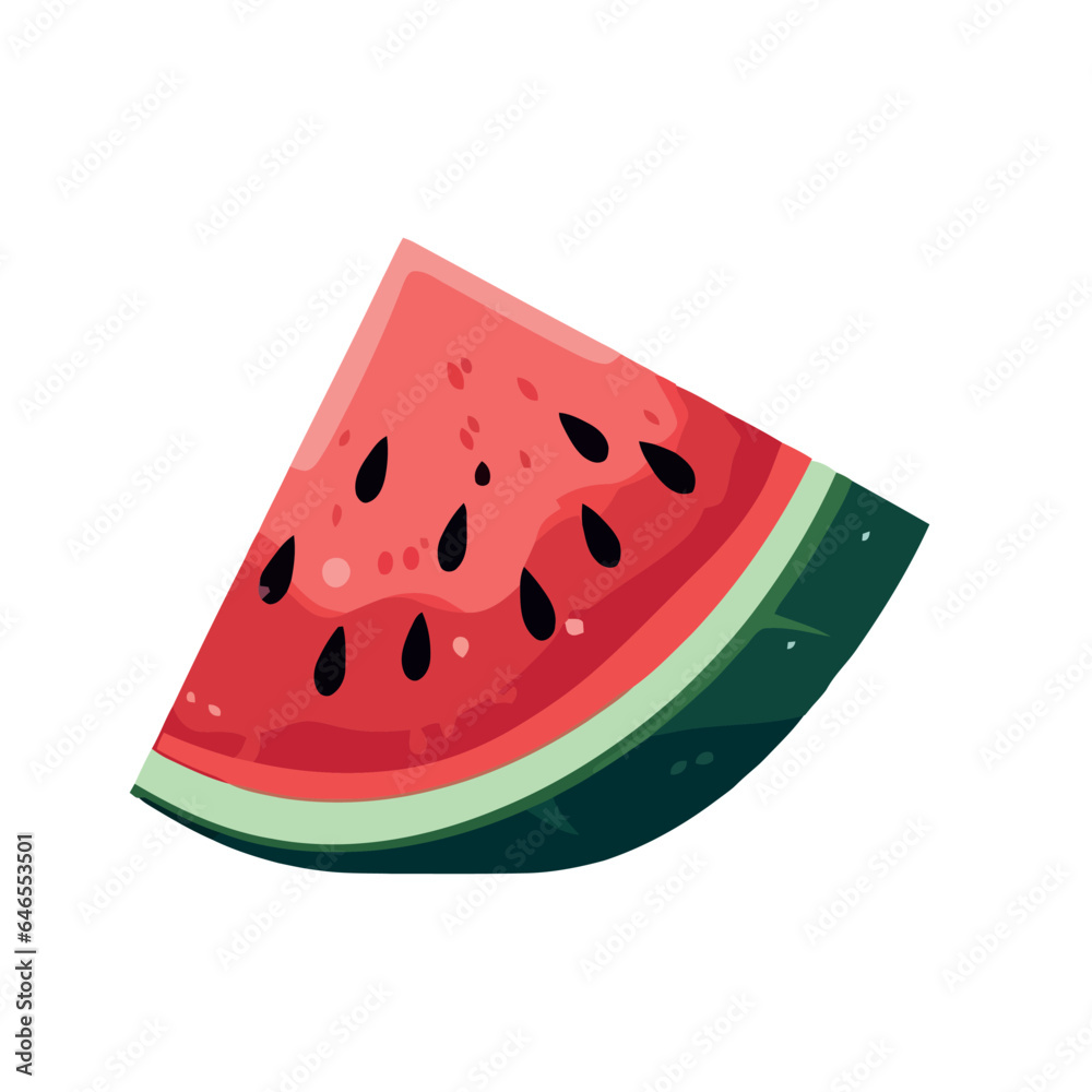 Juicy watermelon slice, perfect summer refreshment snack Juicy watermelon slice, perfect summer refreshment snack