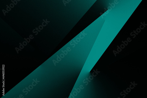 Obraz na płótnie Black dark teal emerald green blue abstract modern background. Geometric shape. 3d effect. Diagonal line stripe triangle angle poligon. Color gradient. Light shine. Metal metallic. Minimal. Disign. w salonie
