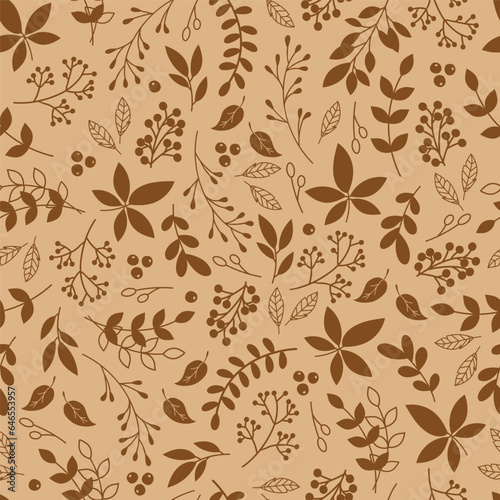 Autumn leaves seamless pattern. Pattern for fabric, decoration, wallpaper and wrapping paper.