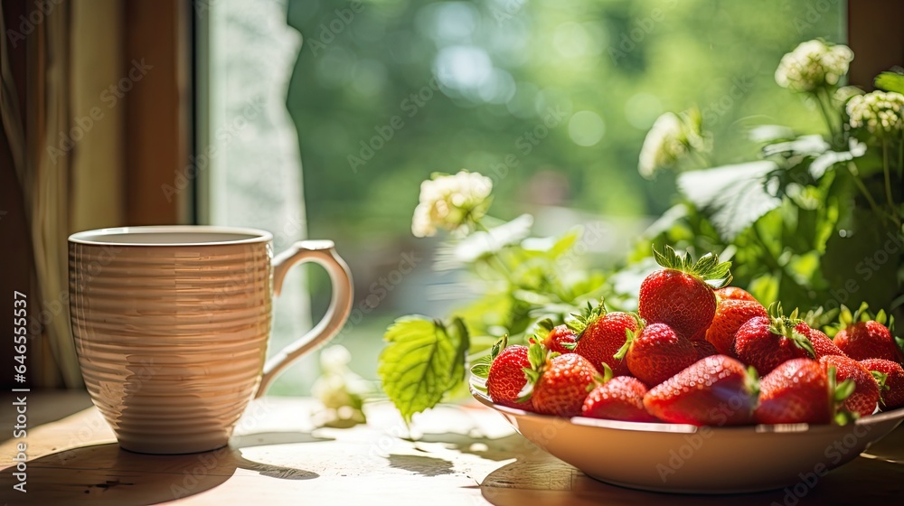 Ripe sweet strawberries in a bowl. Macro of fresh organic berries. Fruit background. Food ecology and agriculture. Illustration for banner, poster, cover, brochure, advertising, marketing, etc. Ripe sweet strawberries in a bowl. Macro of fresh organic berries. Fruit background. Food ecology and agriculture. Illustration for banner, poster, cover, brochure, advertising, marketing, etc.