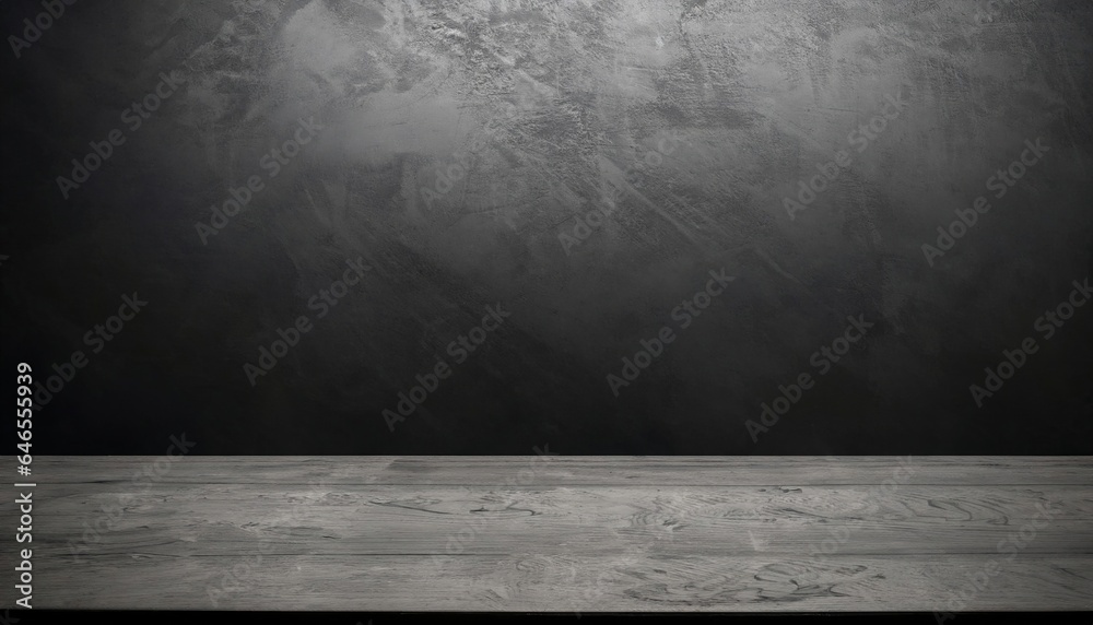Wooden table on a black background, Black Friday concept, Generative AI Wooden table on a black background, Black Friday concept, Generative AI
