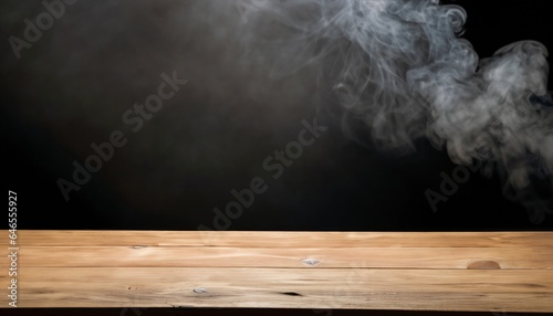 Wooden table on a black background, Black Friday concept, Generative AI © Eduardo