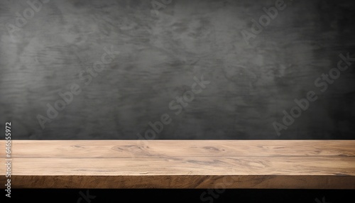 Wooden table on a black background, Black Friday concept, Generative AI