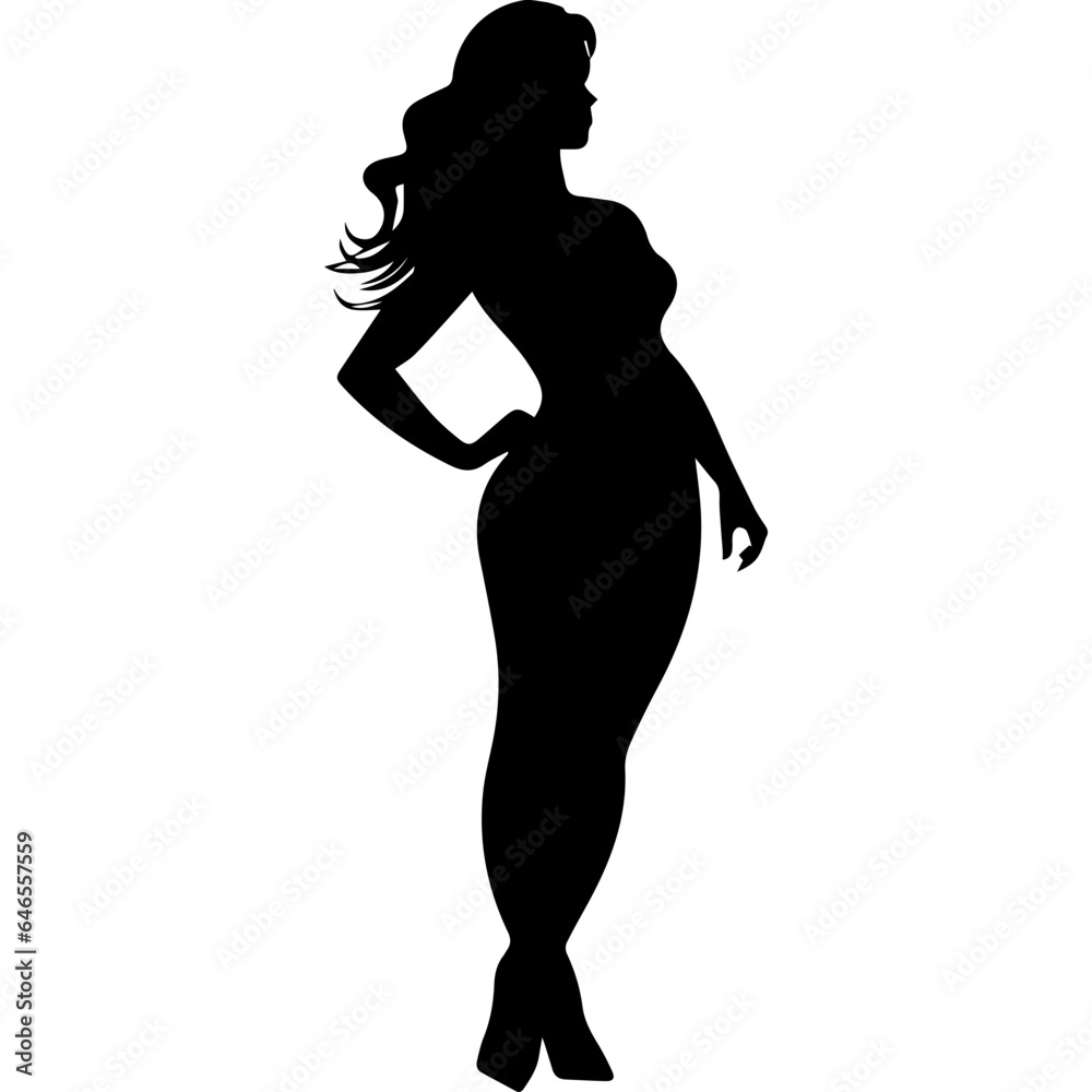 black silhouettes of fashion model girl black silhouettes of fashion model girl