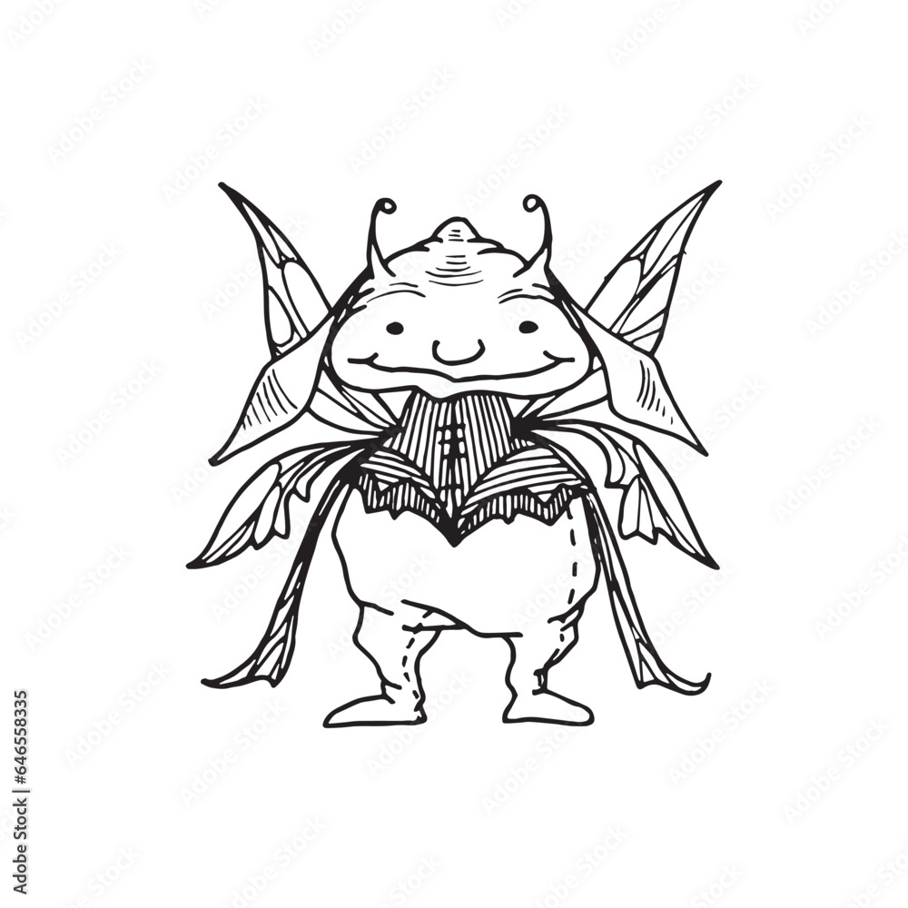 Fototapeta premium Handdrawn magic creature, Magic animal drawing