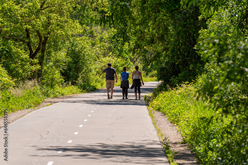 Wallpaper Mural Walkers On The Fox River State Trail In Summer Near De Pere, Wisconsin Torontodigital.ca