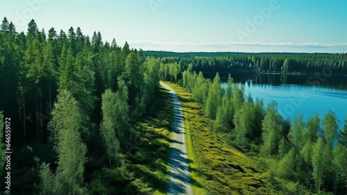 beautiful road in the forest