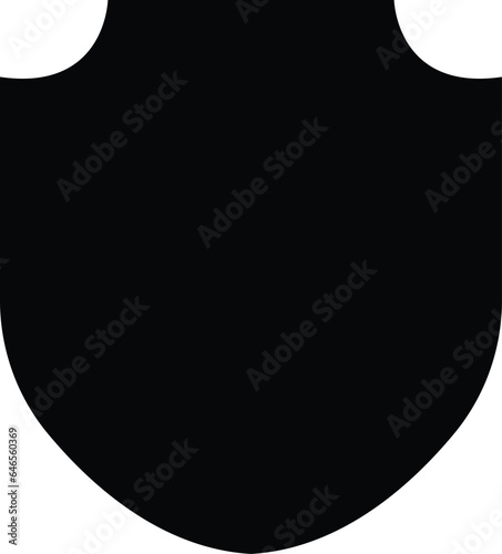 Police badge shape. Security, football patches isolated on white background. shield shape protection, black security and football badge
