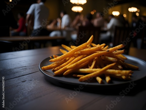 Fries in Bucket and Plate: Delicious Side View