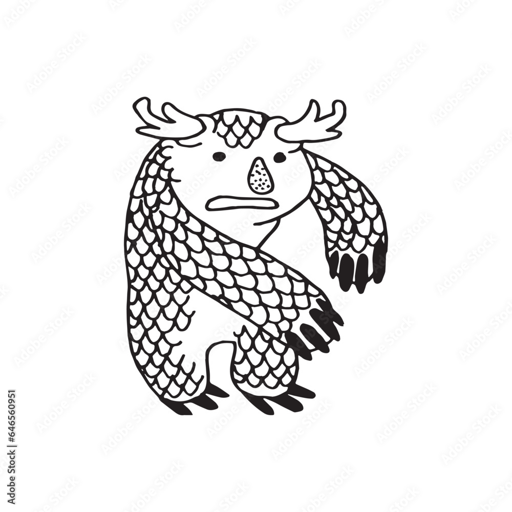 Handdrawn magic creature, Magic animal drawing Handdrawn magic creature, Magic animal drawing