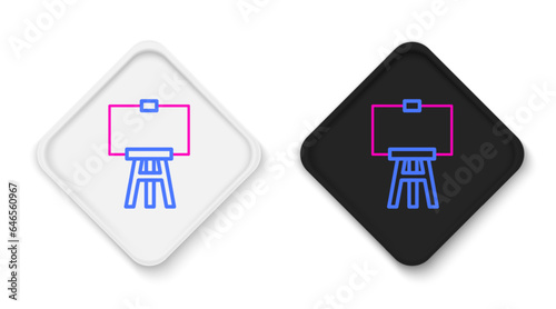 Line Wood easel or painting art boards icon isolated on white background. Colorful outline concept. Vector